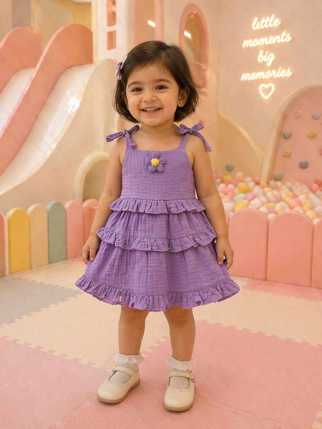 Dreamy Ruffle Purple Dress