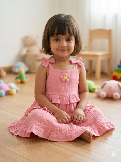 Dreamy Ruffle Peach Dress