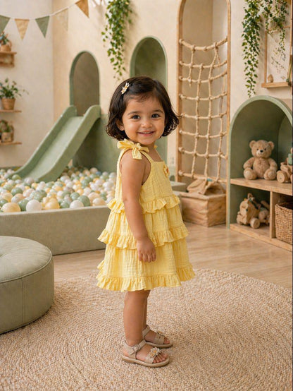 Dreamy Ruffle Yellow Dress