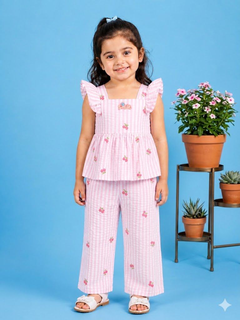 Cherry Breeze Pink Lining Coord Set