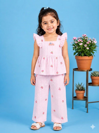Cherry Breeze Pink Lining Coord Set