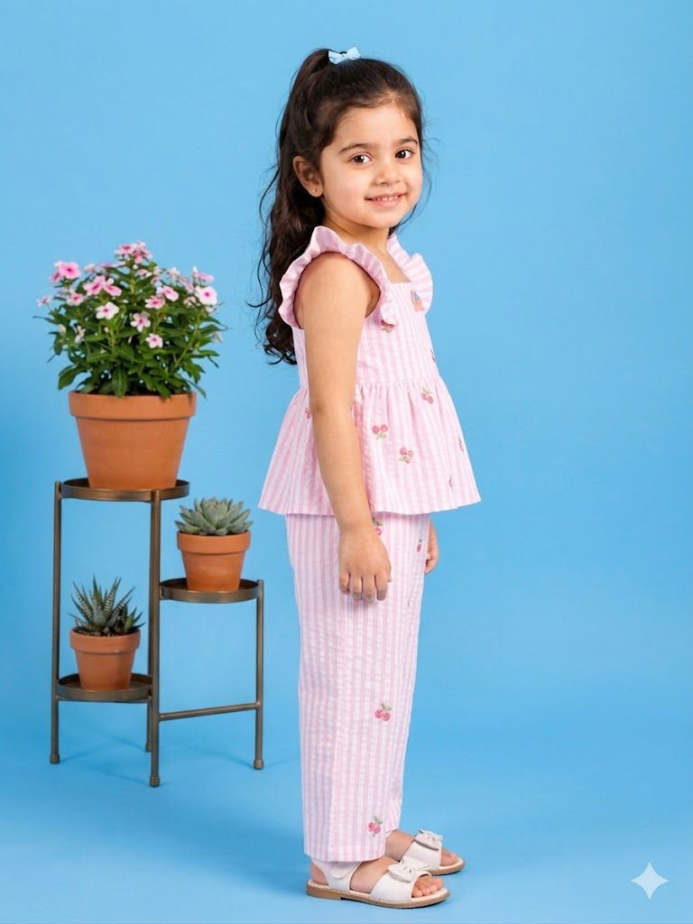 Cherry Breeze Pink Lining Coord Set