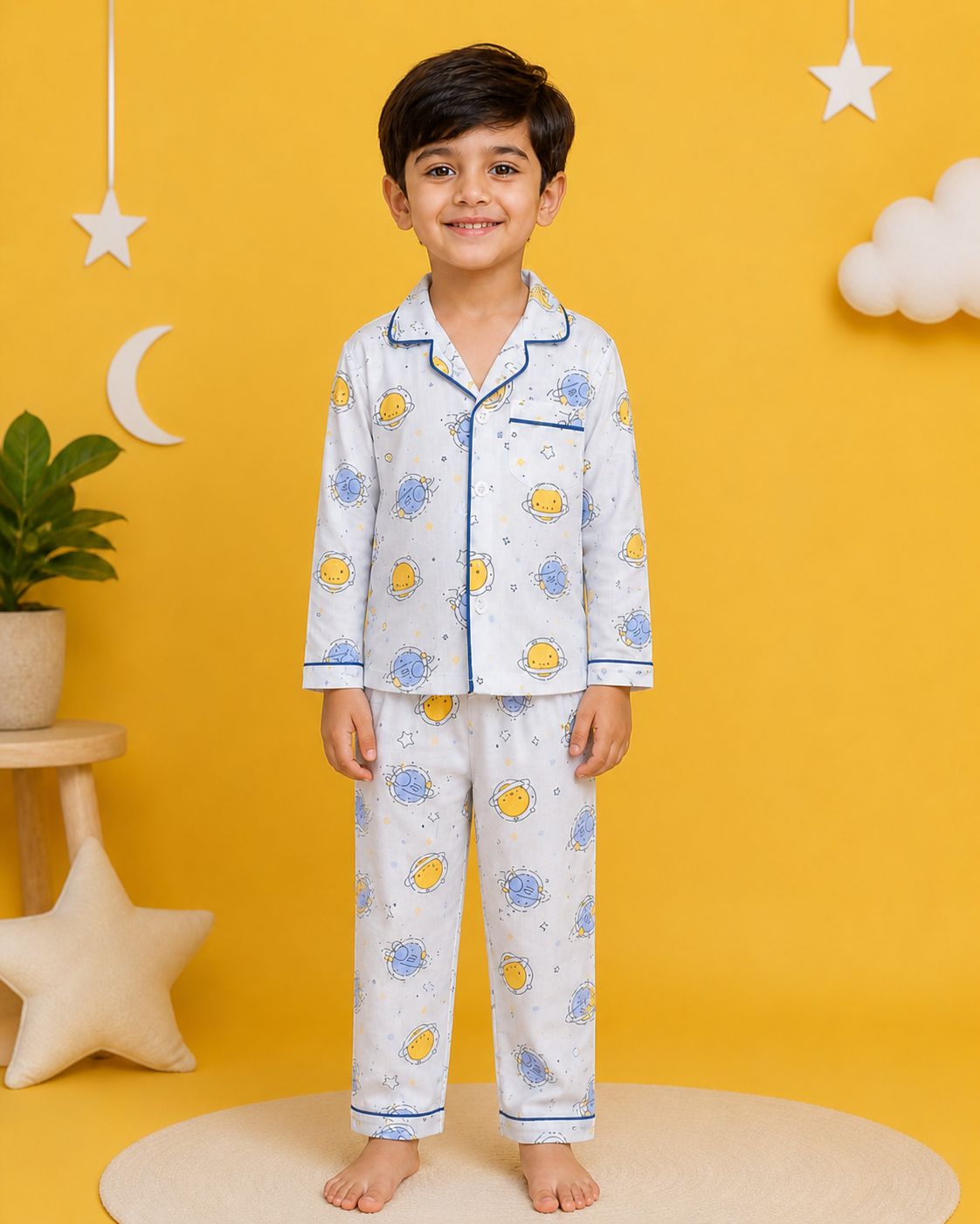 Space Dreamers Muslin Night Suit