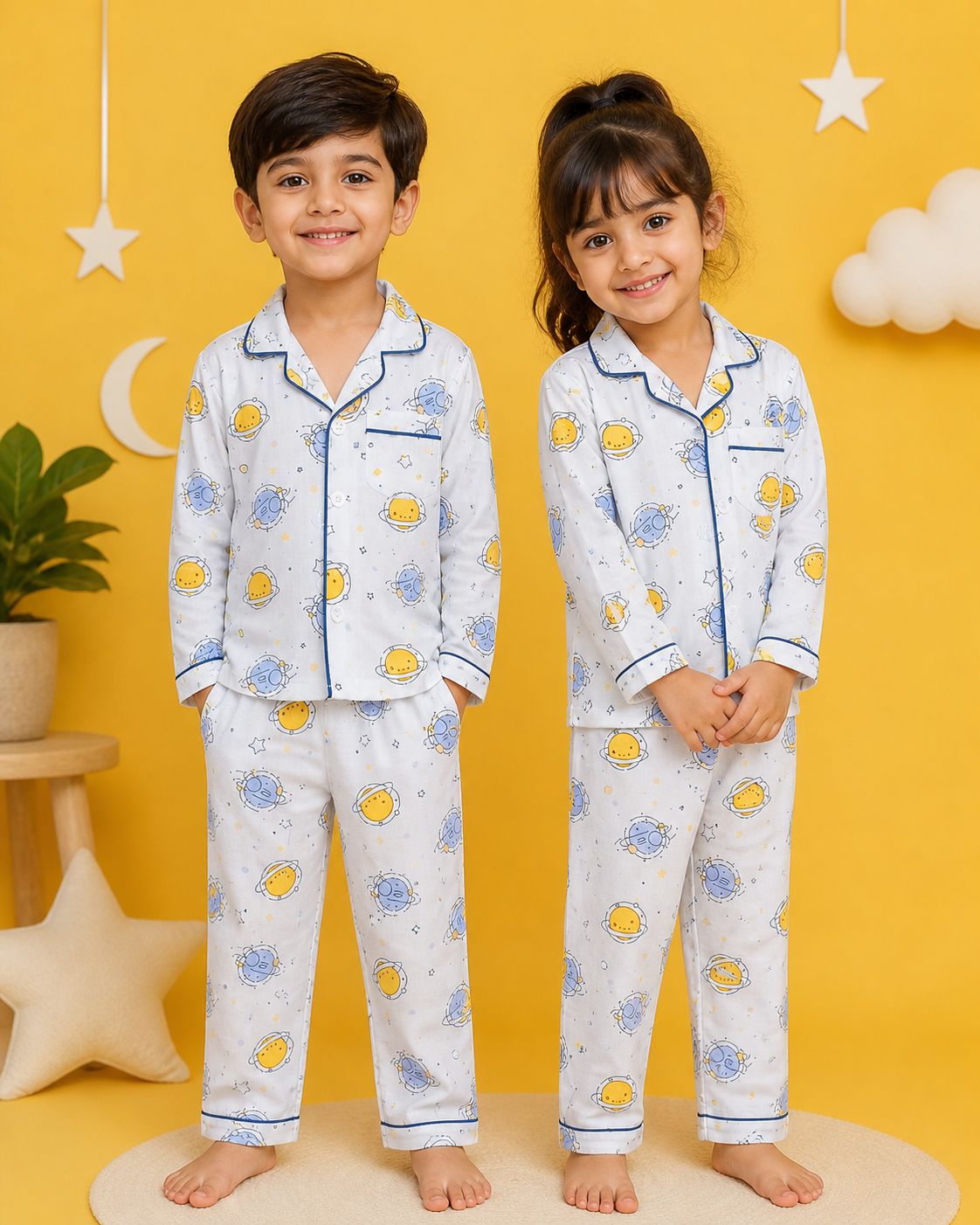 Space Dreamers Muslin Night Suit