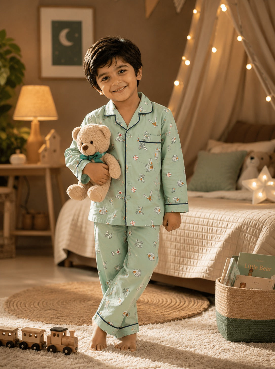 Sports Star Green Night Suit