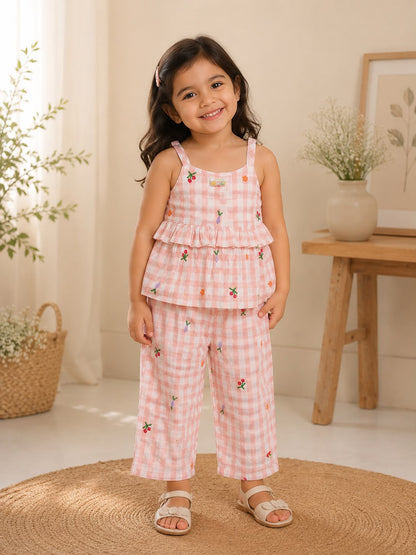 Gingham Garden  Orange Coord Set