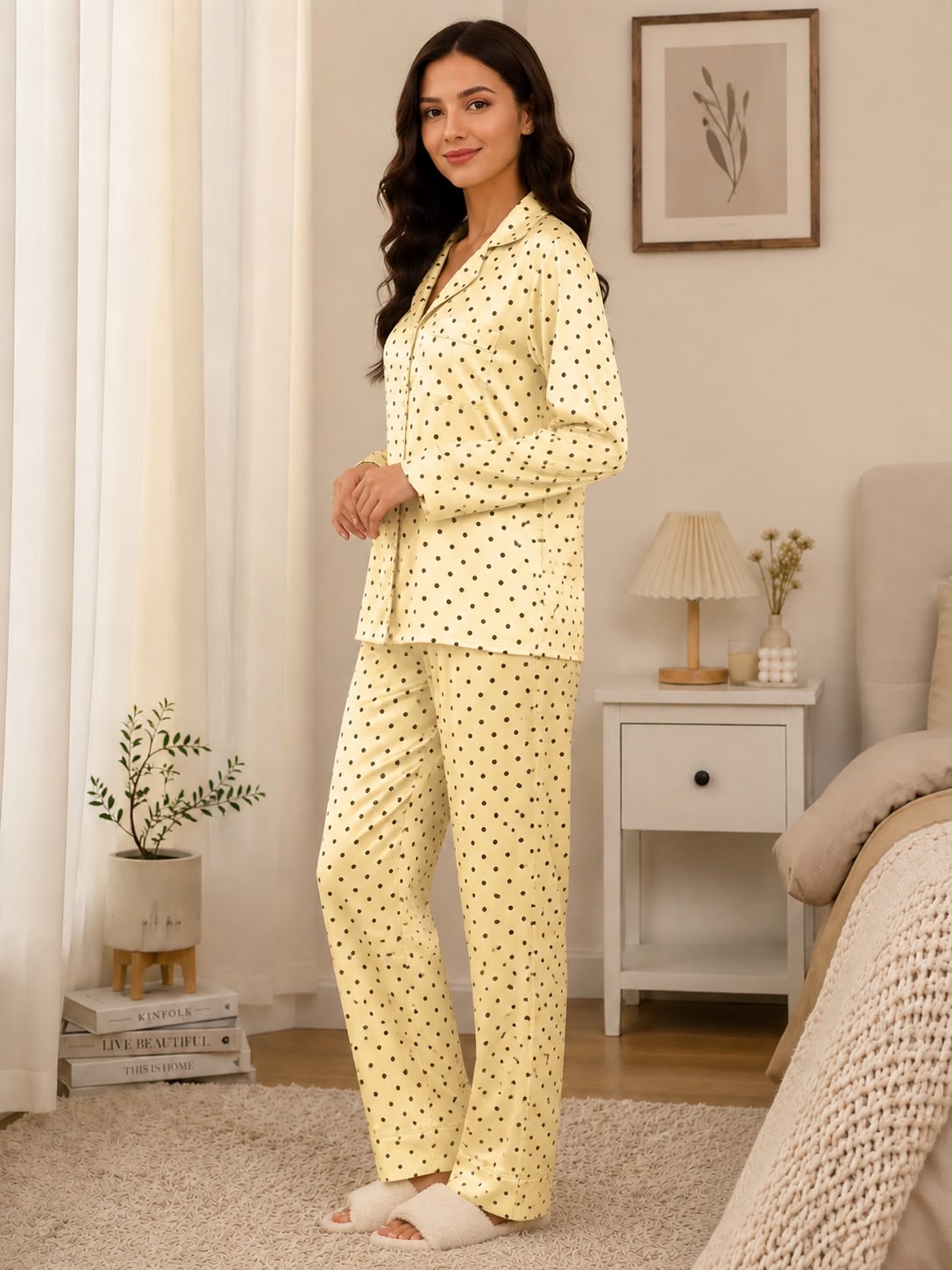 Golden Pearl Satin Nightsuit