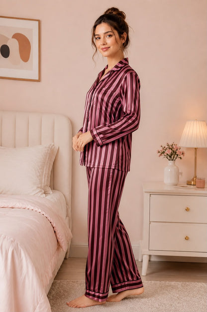 Rosewood Luxe Satin Night Suit