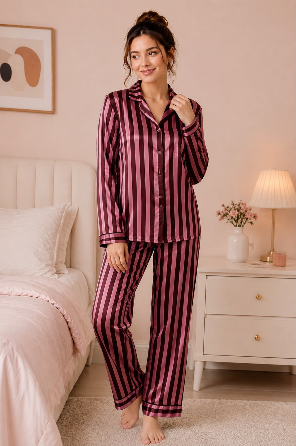 Rosewood Luxe Satin Night Suit