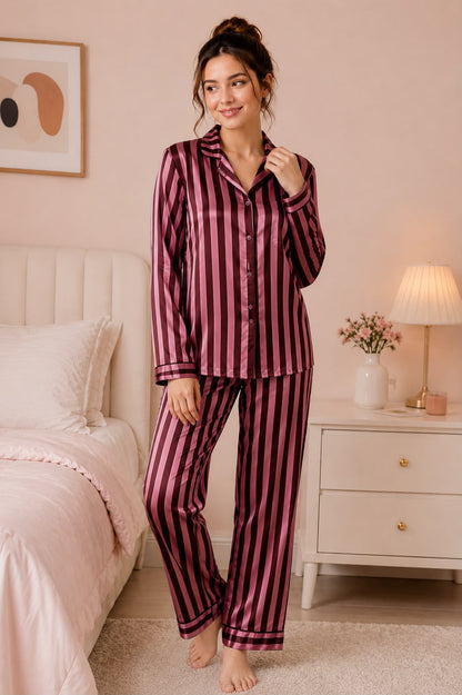 Rosewood Luxe Satin Night Suit