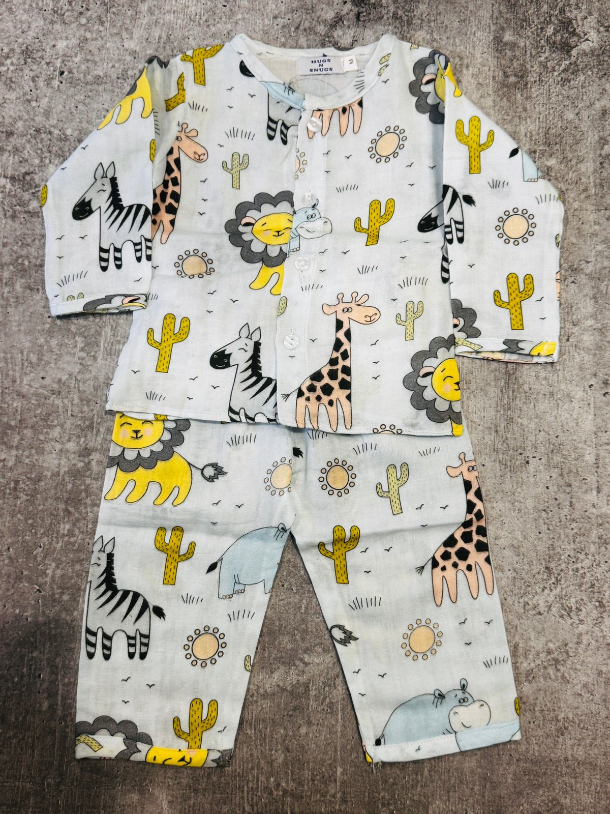 Wildlife wonderland light blue play suit