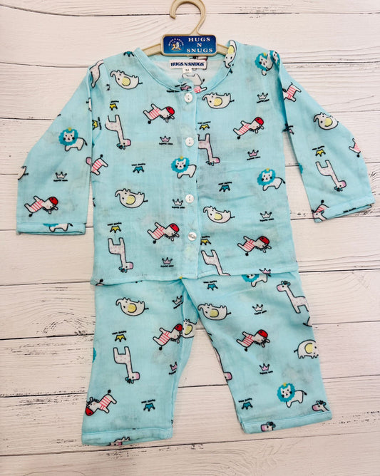 Blue Animal Play Suit