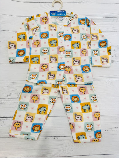 Animal block adventure infant Playsuit