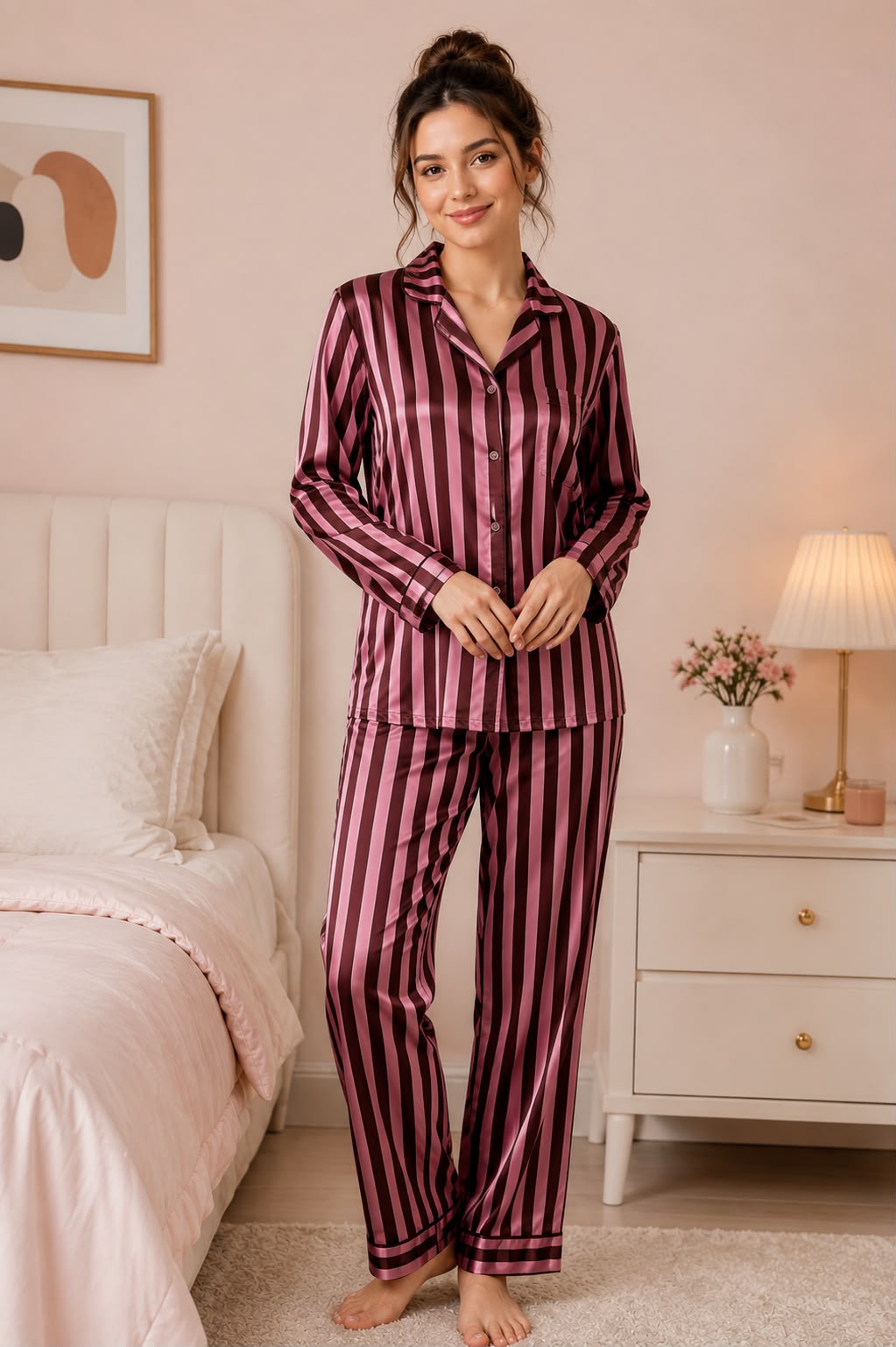 Rosewood Luxe Satin Night Suit